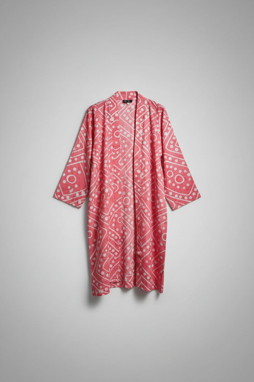 Pink Paradise larger print kimono