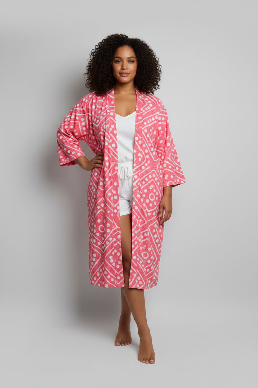 Pink Paradise larger print kimono